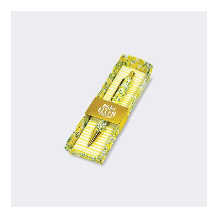 Bolígrafo Amarillo Floral