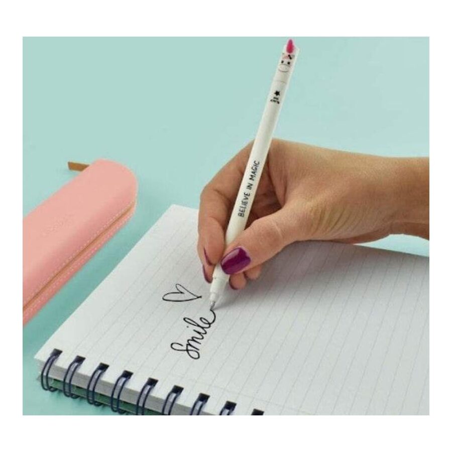 Bolígrafo Borrable De Gel Unicornio Blanco
