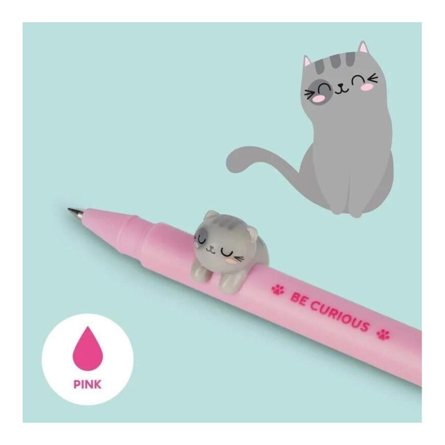 Bolígrafo De Gel Con Animal Decorativo Gatito
