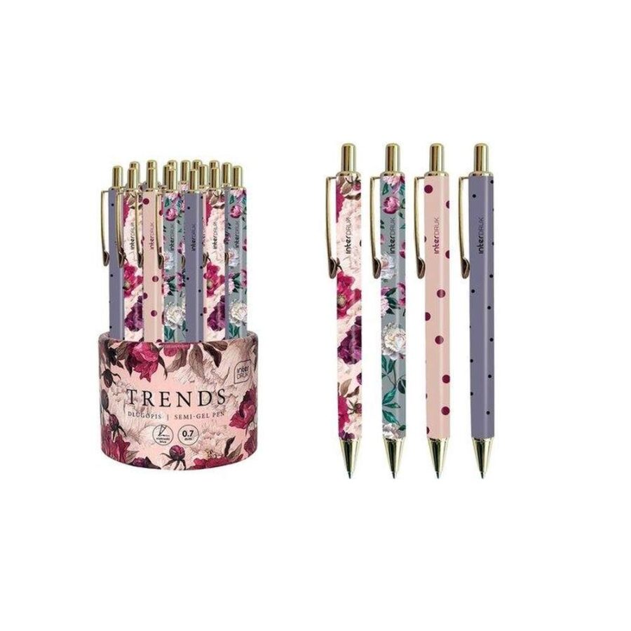 Boligrafo Floral Semi Gel 0.7m