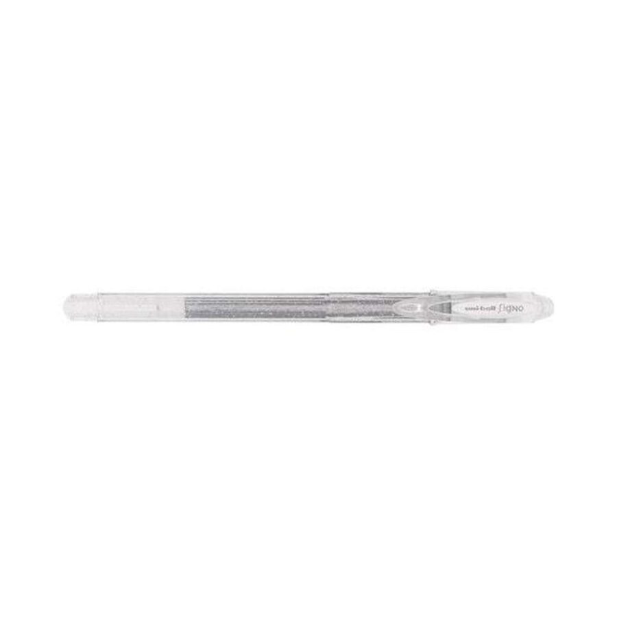 Bolígrafo Gel Purpurina Uniball Plateado