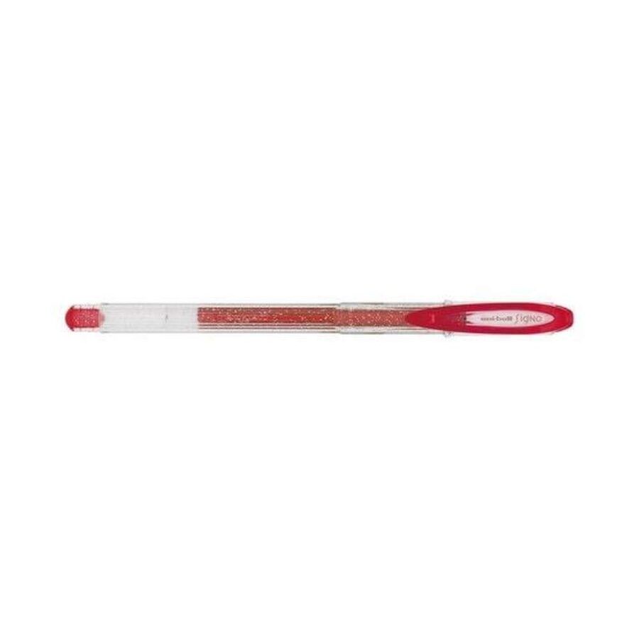Bolígrafo Gel Purpurina Uniball Rojo