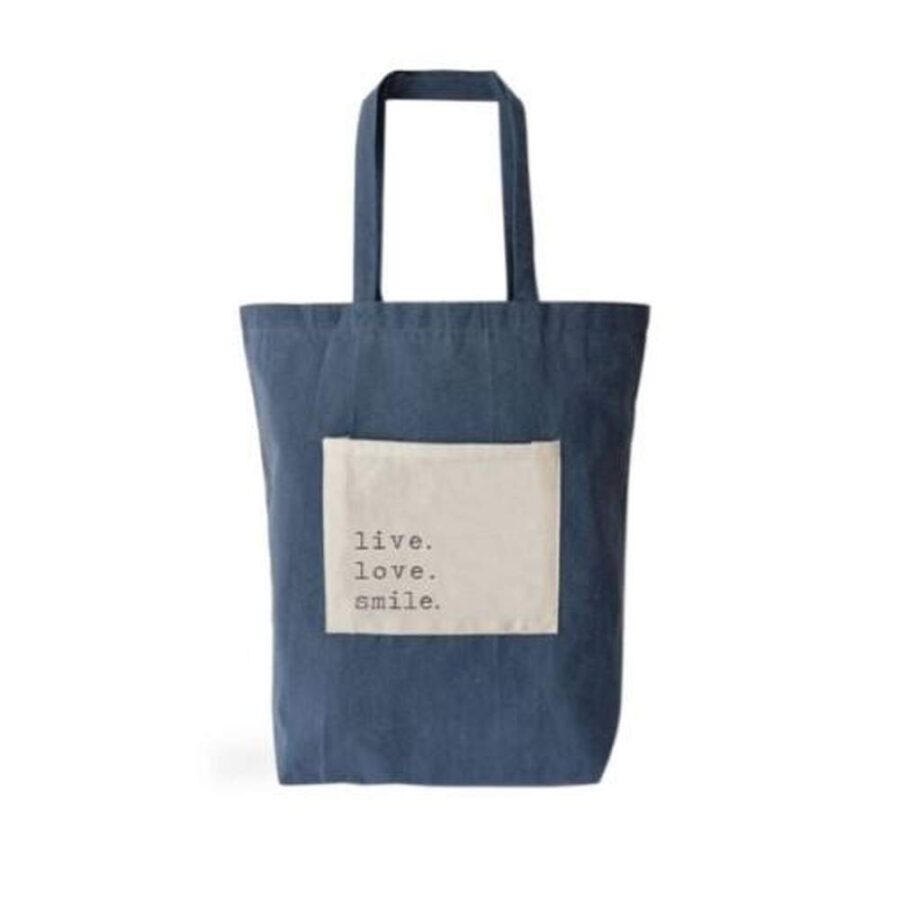 Bolsa Algodon Bolsillo Azul