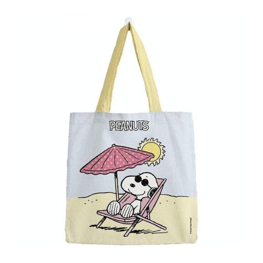 Bolsa Algodón Snoopy Mediana Pastel Playa