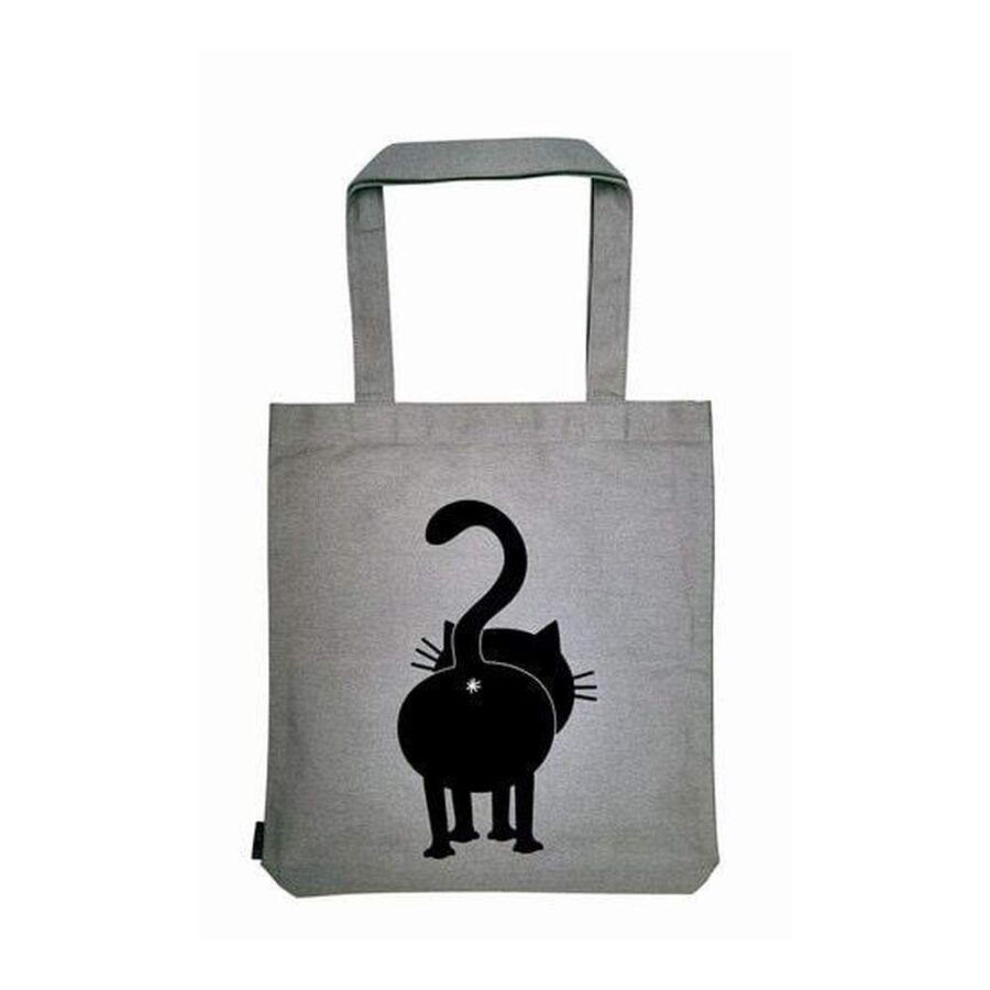 Bolsa Gris De Tela Ed El Gato