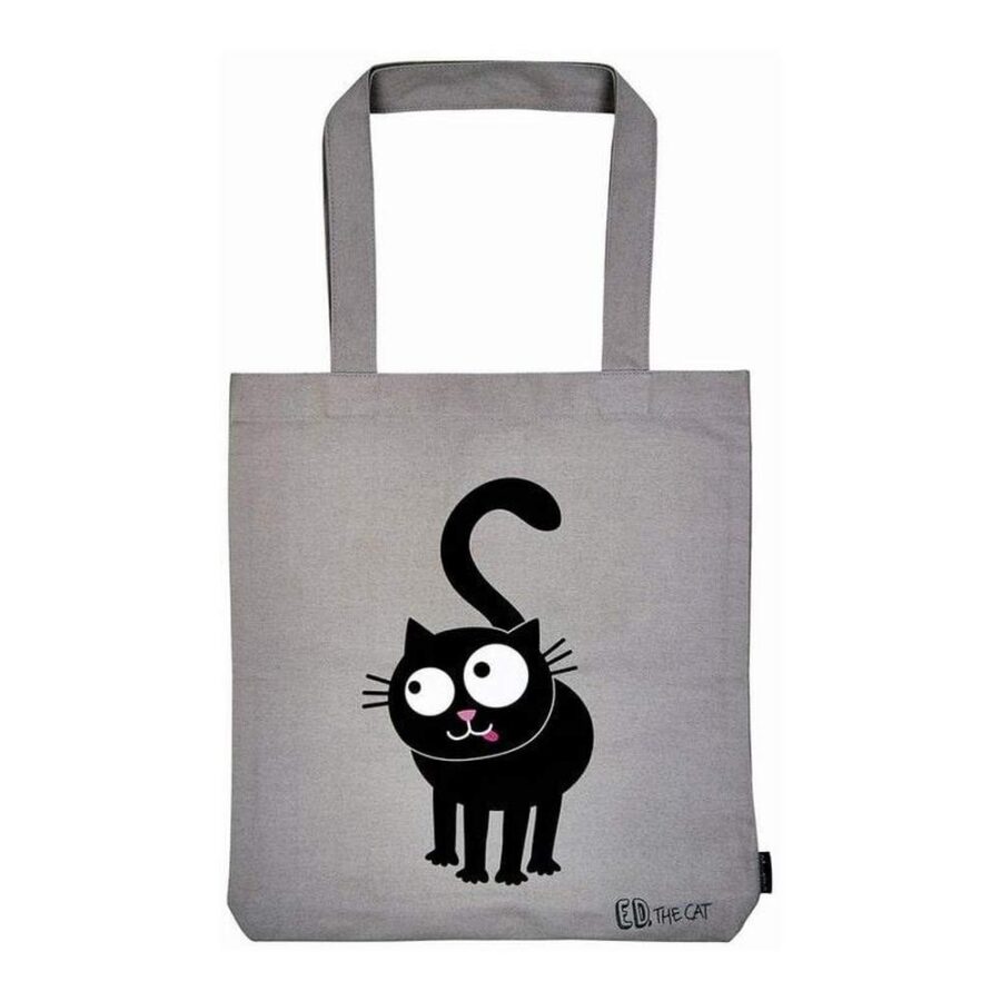 Bolsa Gris De Tela Ed El Gato