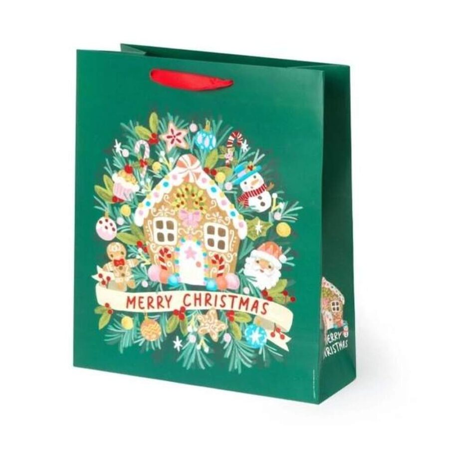 Bolsa Regalo L Navidad Casita Jengibre