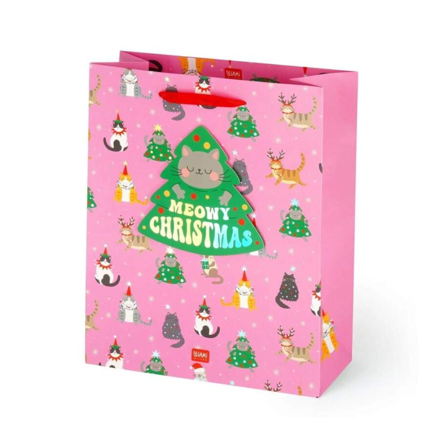 Bolsa Regalo L Navidad Gatos