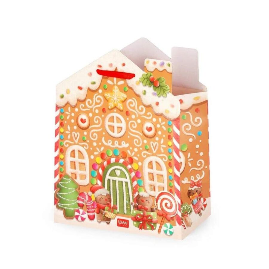 Bolsa Regalo M Navidad Casita Jengibre