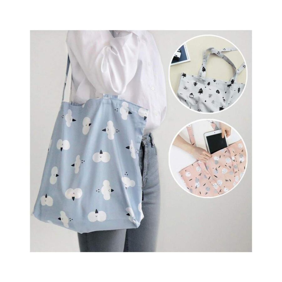 Bolsa Tela Eco Plegable Nubes