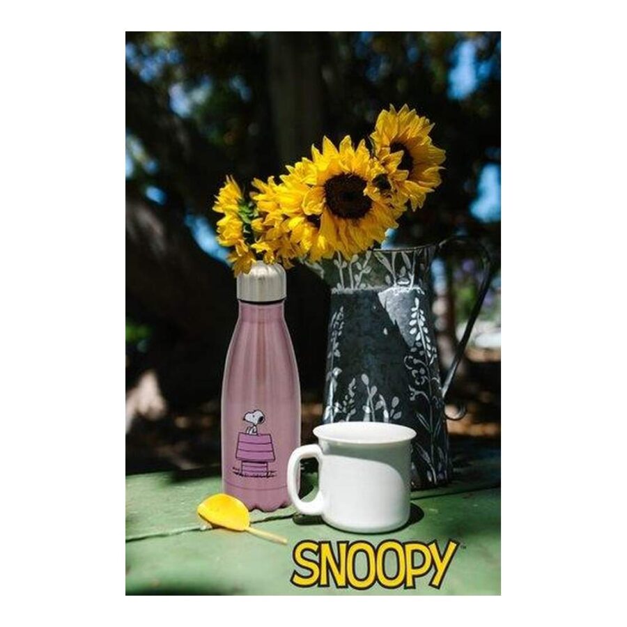 Botella Acero Caseta Rosa Snoopy