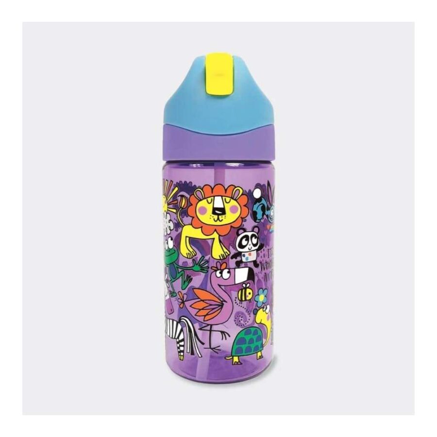 Botella Con Pajita Animales Selva