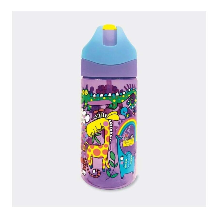 Botella Con Pajita Animales Selva