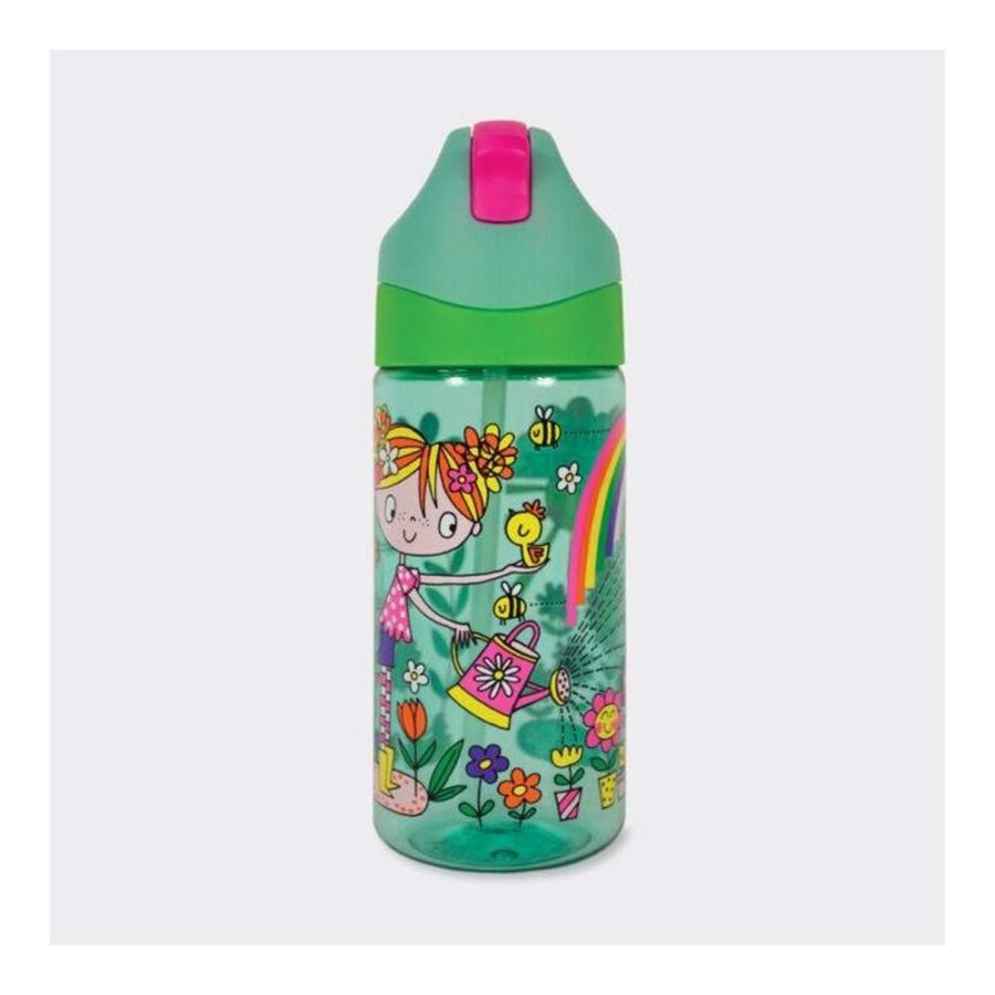 Botella Con Pajita Jardín Secreto