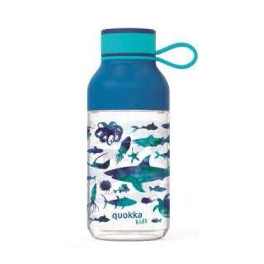 Botella Infantil Con Asa Peces Azul