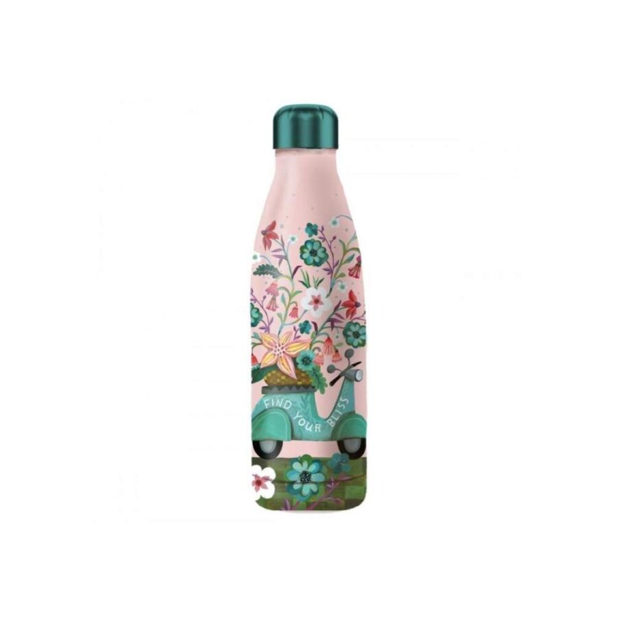 Botella Isotérmica Moto Con Flores