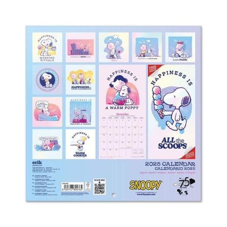 Calendario Pared 2025 Snoopy