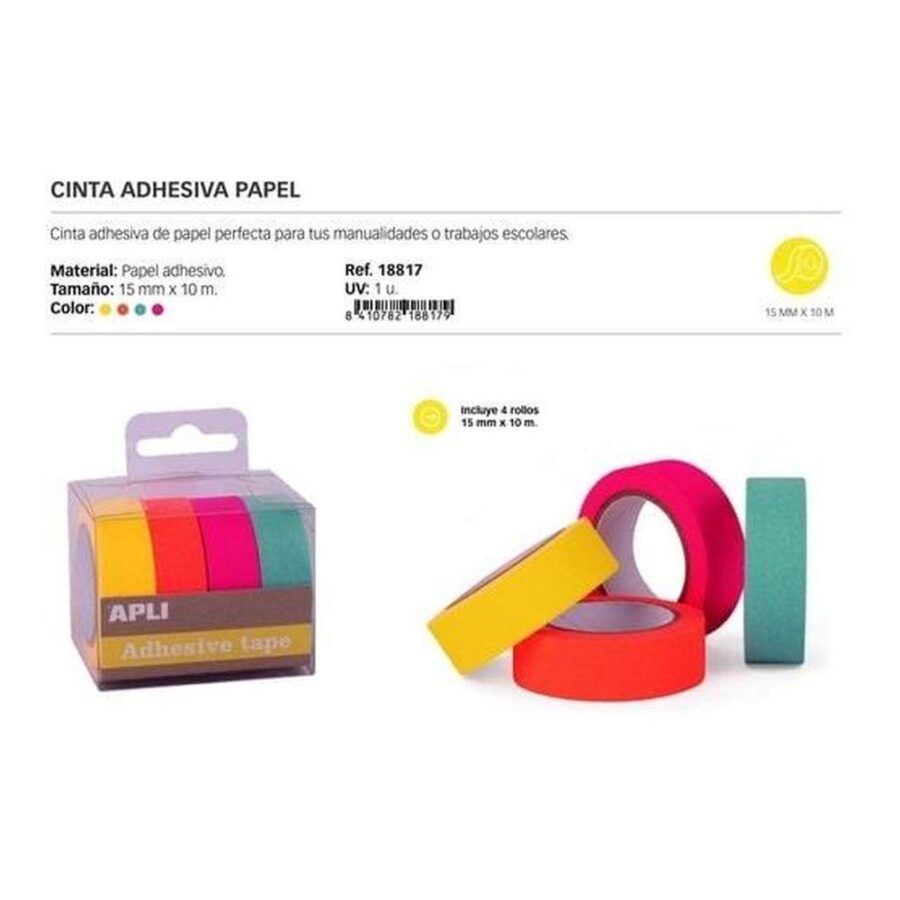 Cinta Adhesiva Papel Washi Fluor