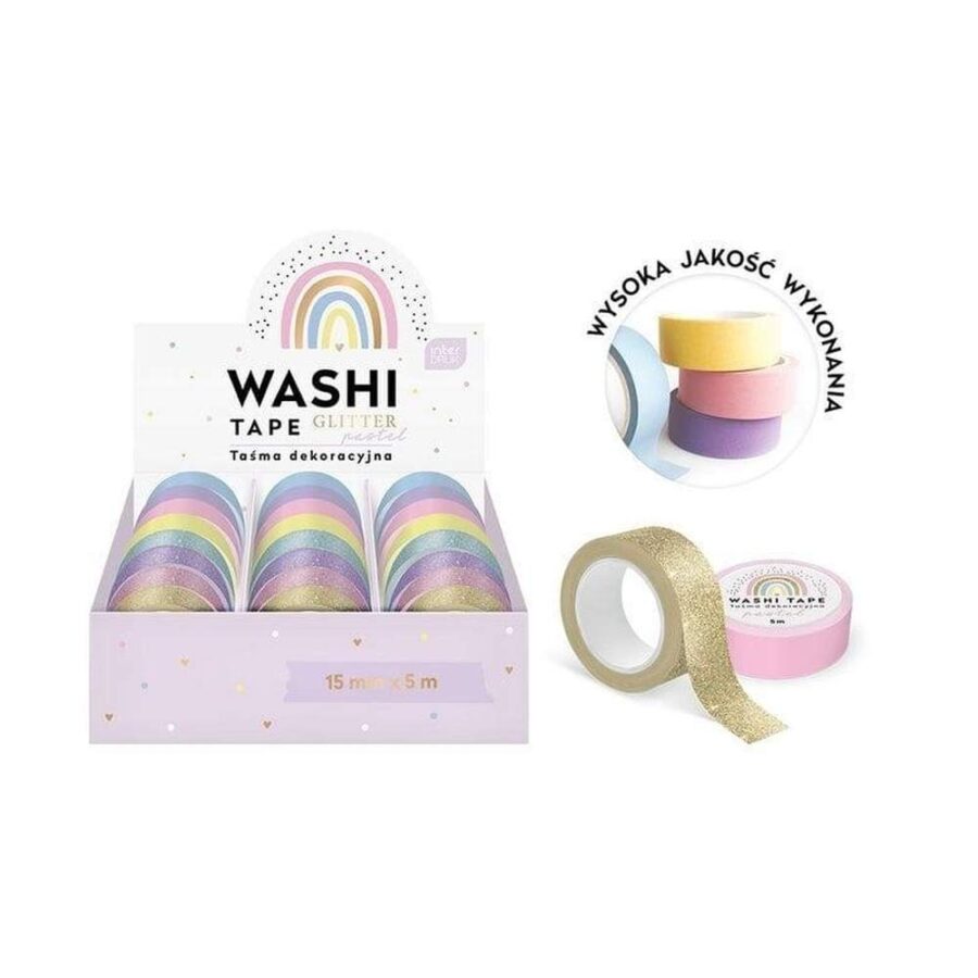Cinta Washi Tape Glitter Pastel