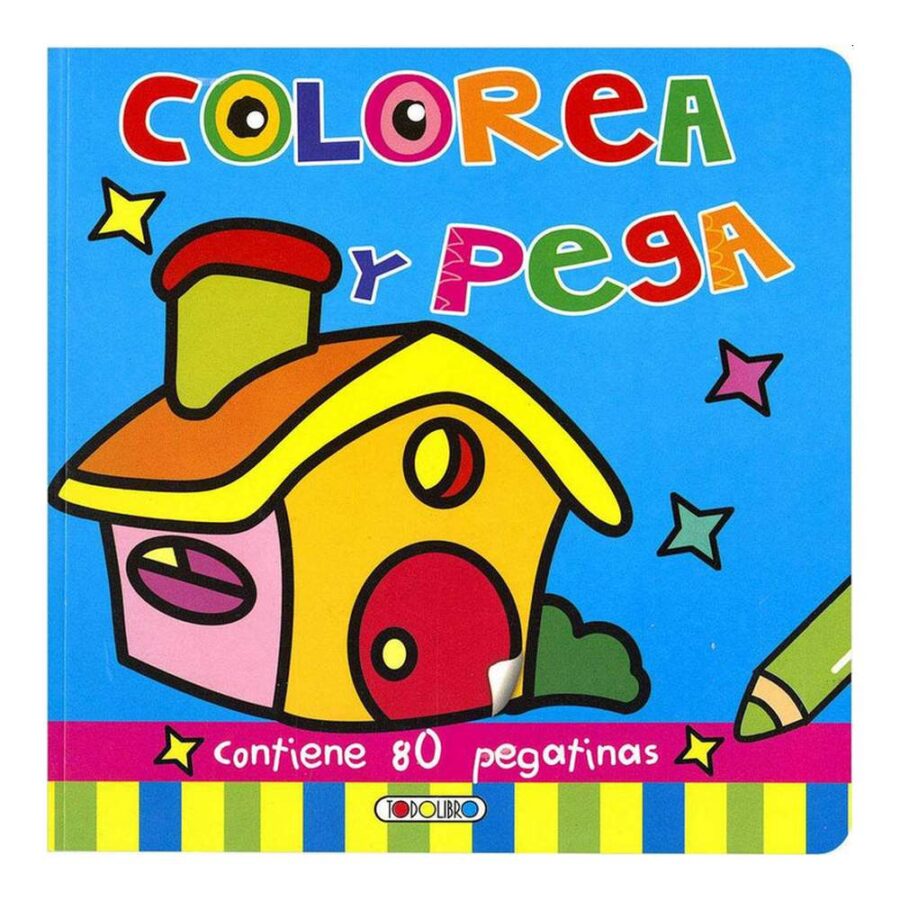 Colorea Y Pega Azul Dibujo Grande