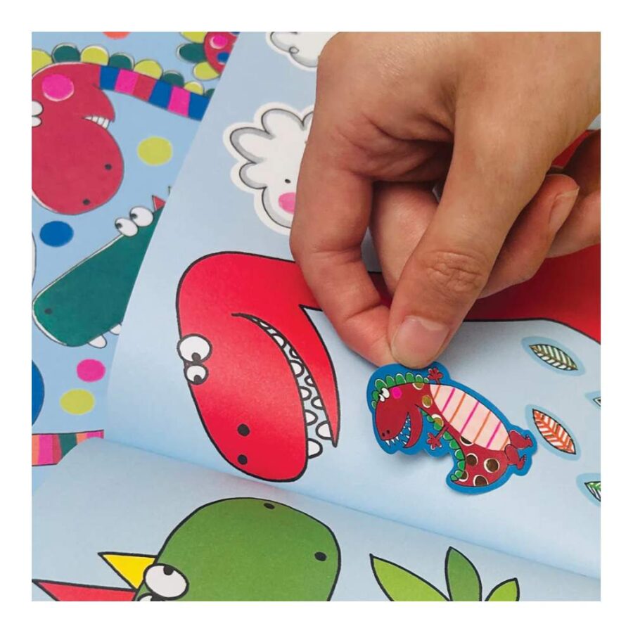Cuaderno Para Pintar Con Stickers Dino