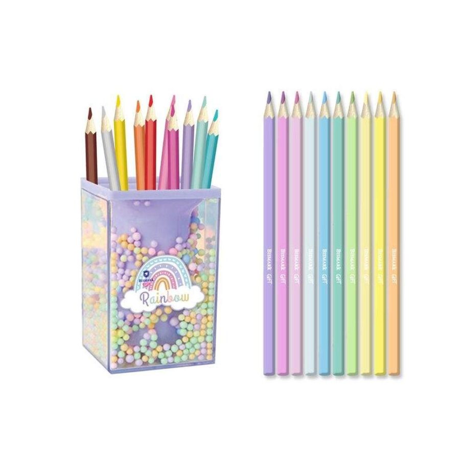 Cubilete Glitter Con 10 Lápices