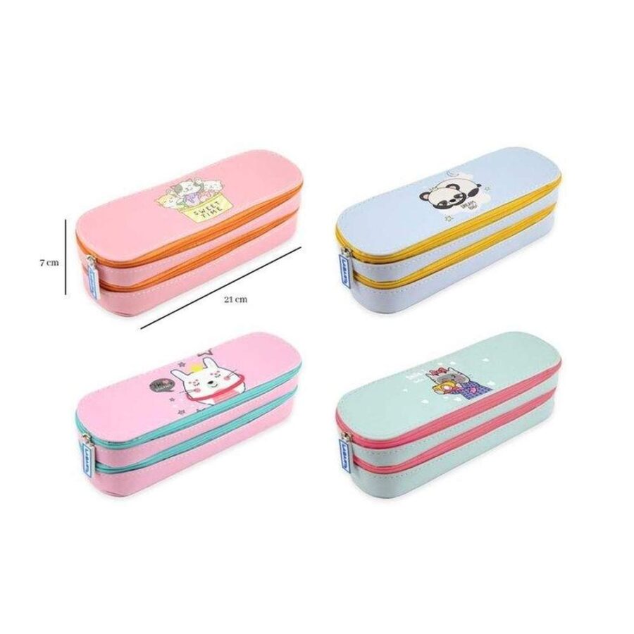 Estuche 2 Cremalleras Pu