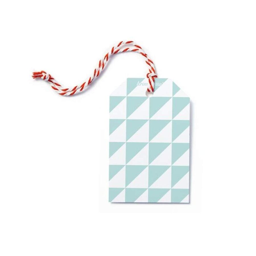 Etiqueta Regalo Triangulos Turquesa