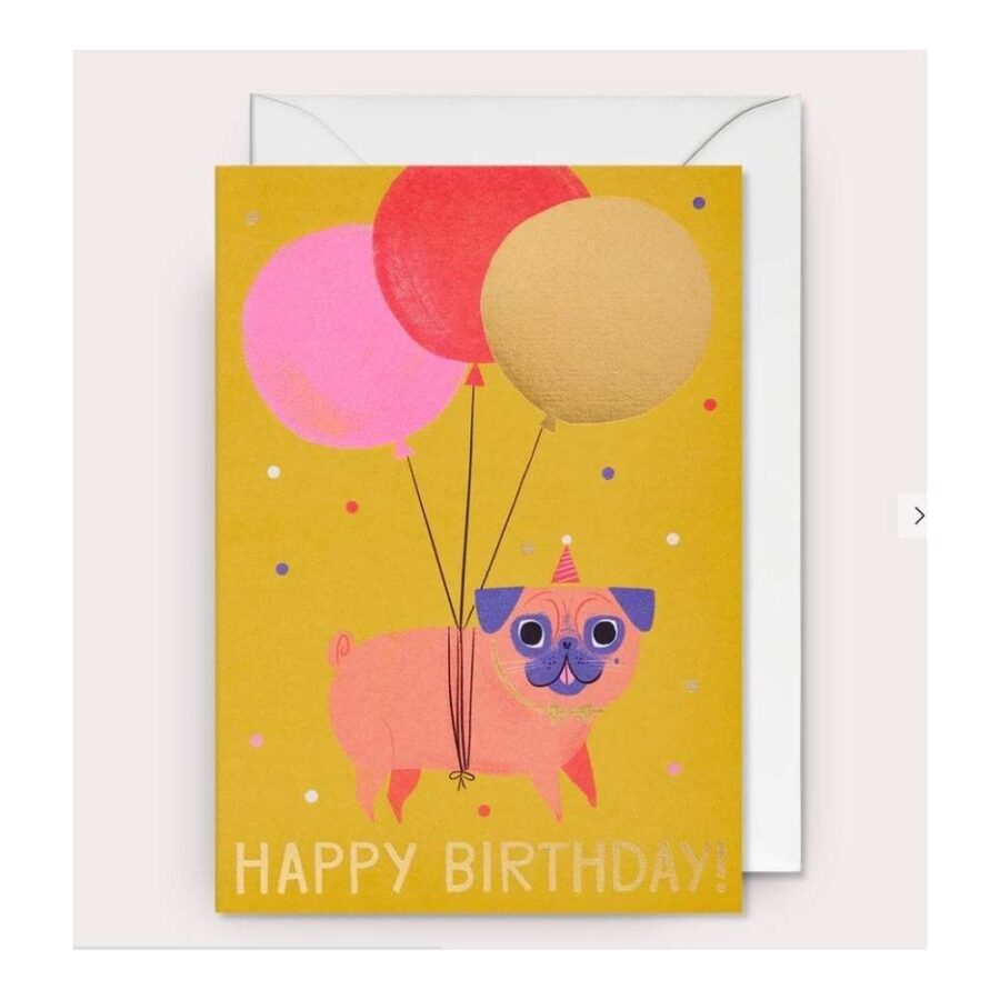 Felicitación Pug Birthday