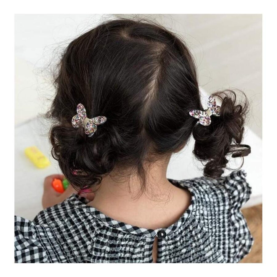 Gomas De Pelo Purpurina Mariposa
