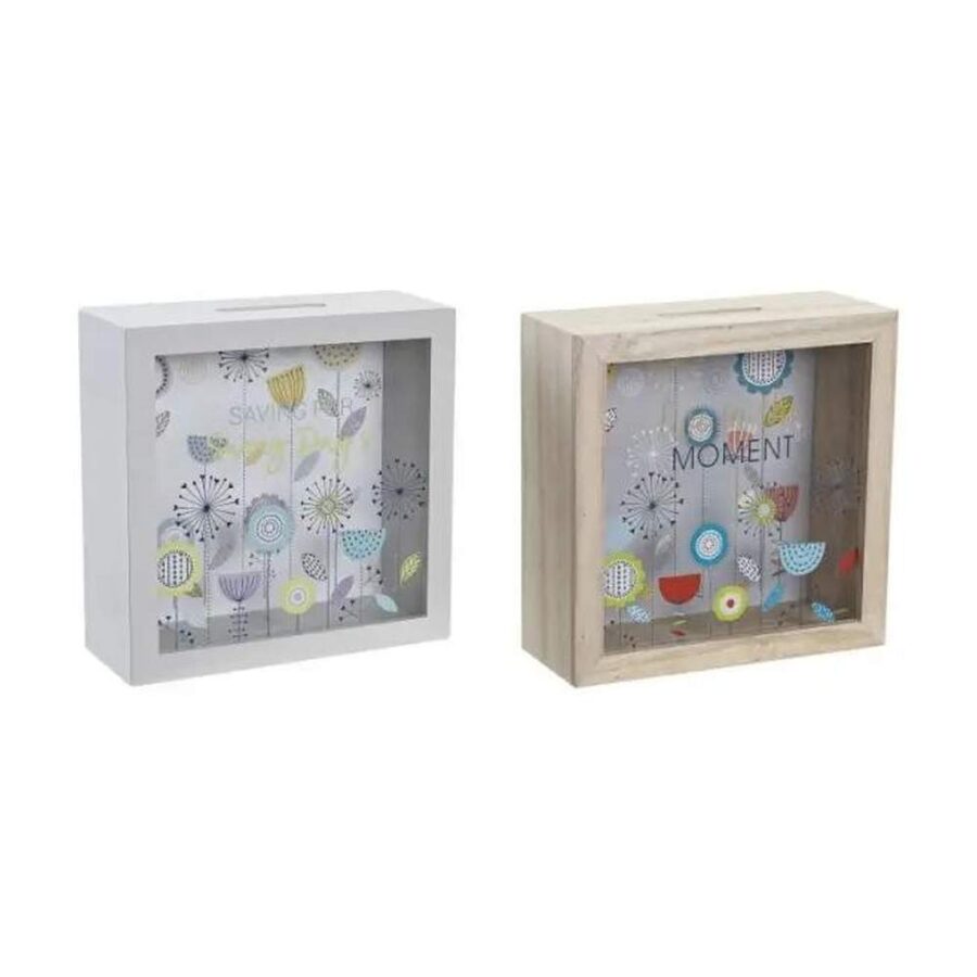 Hucha Madera Y Cristal