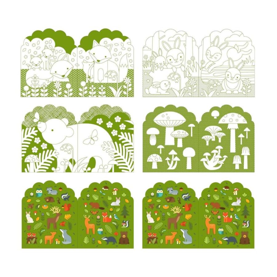 Libro Colorear + Pegatinas Bosque