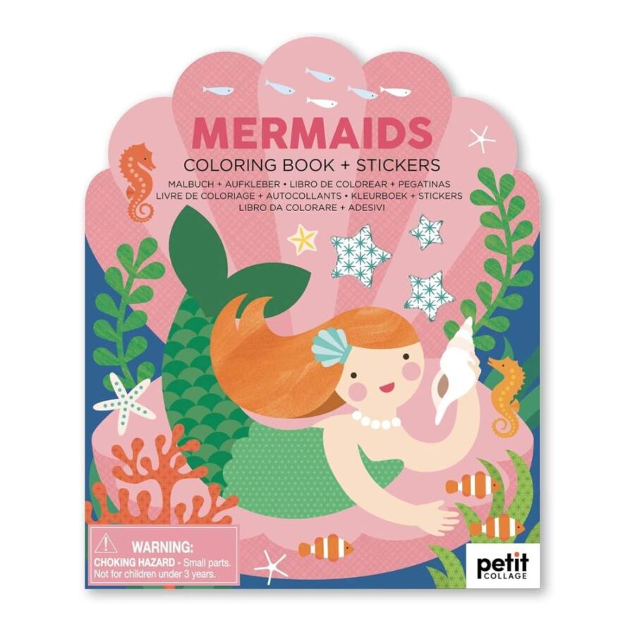 Libro Colorear + Pegatinas Sirenas