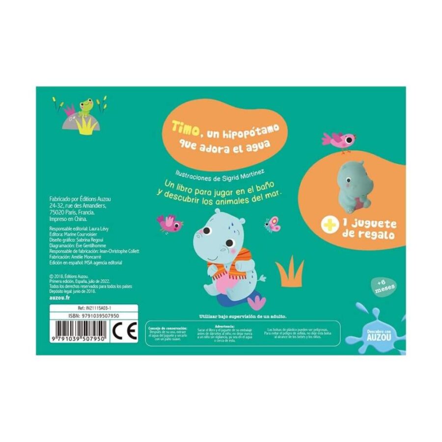 Libro De Baño Timo Un Hipopótamo