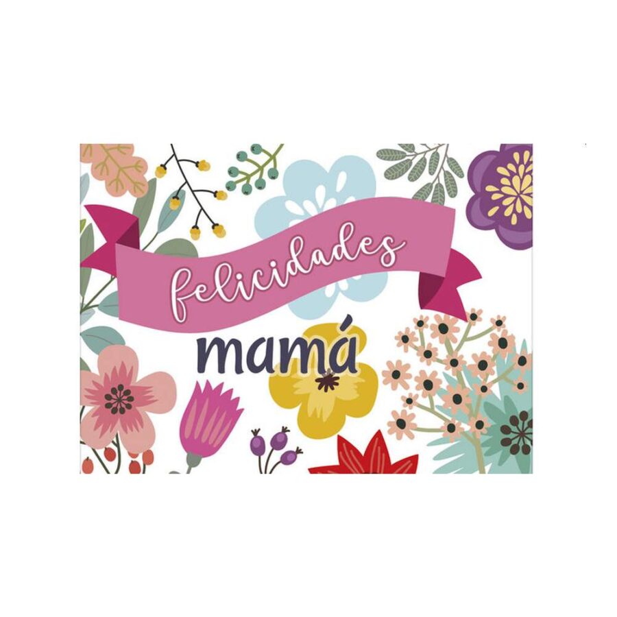 Mini Tarjeta Floral Felicidades Mamá