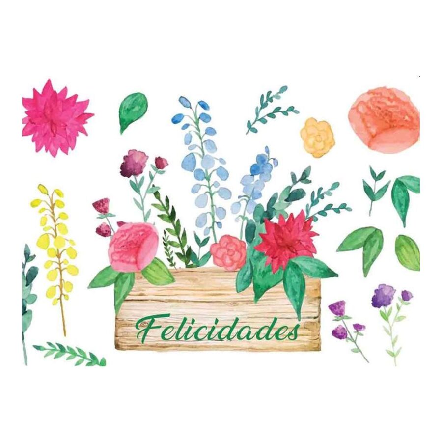 Mini Tarjeta Flores Felicidades
