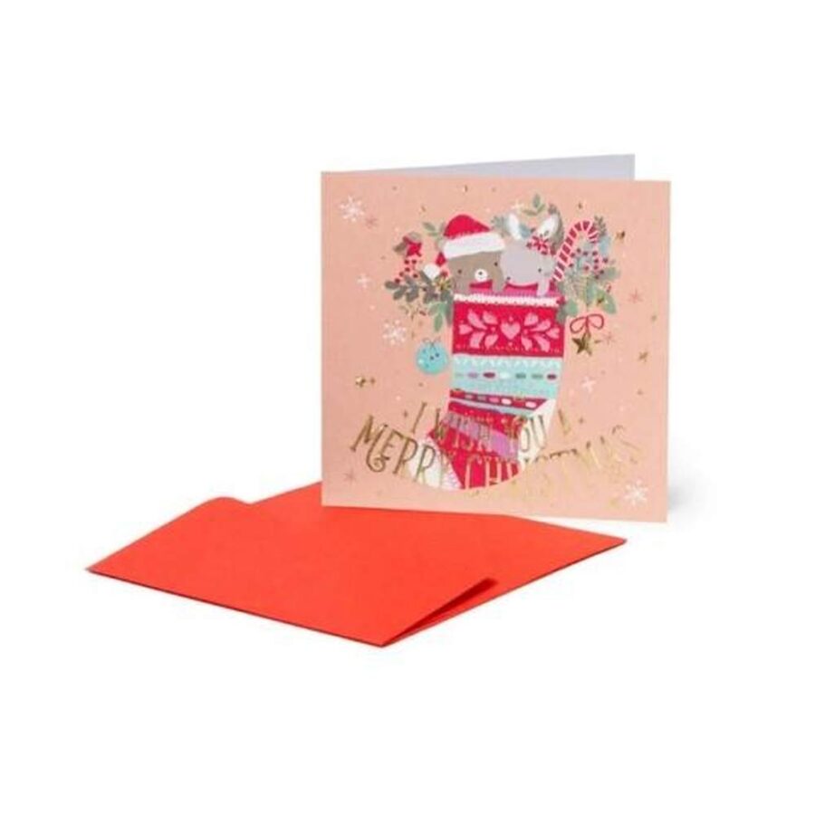 Mini Tarjeta Navidad Calcetin
