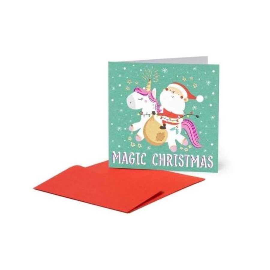 Mini Tarjeta Navidad Unicornio