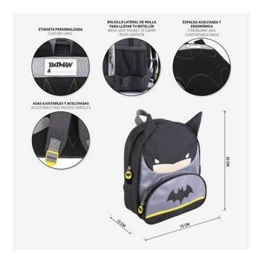 Mochila Infantil Batman Con Bolsillo