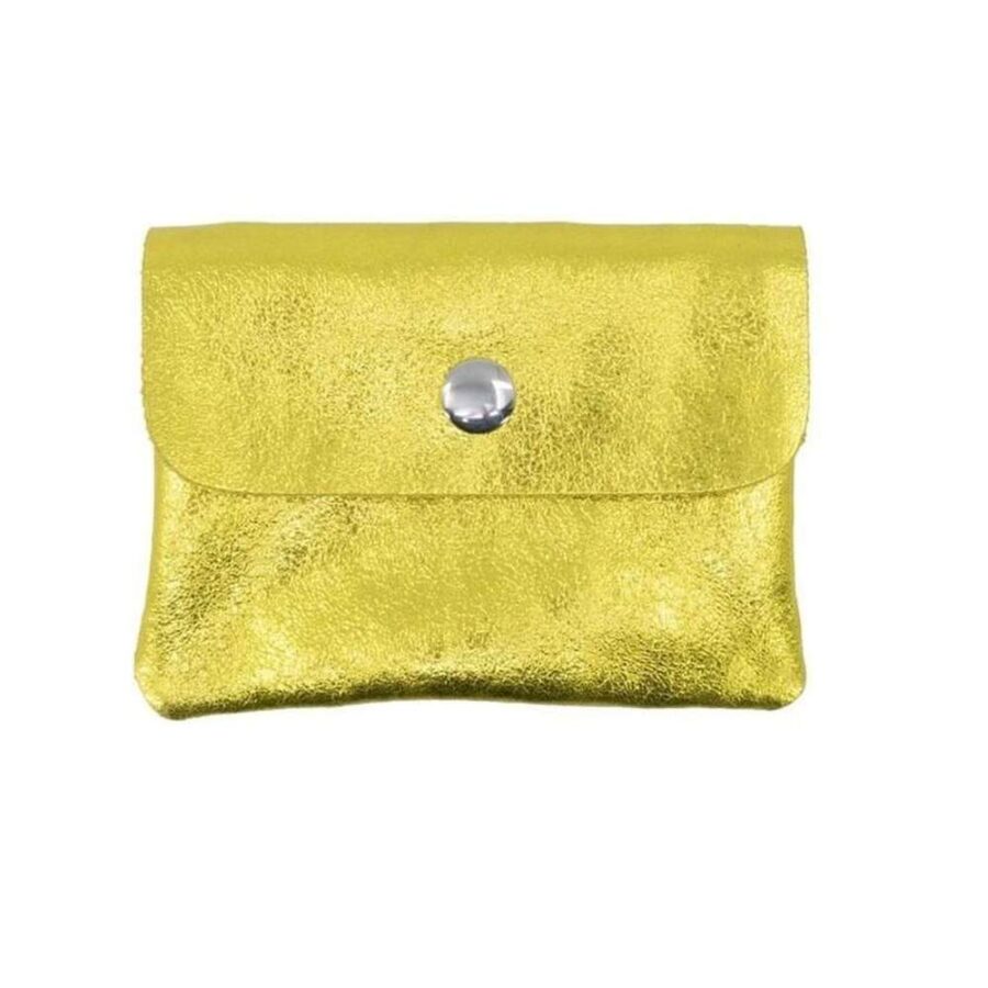 Monedero De Piel Metalizada Amarillo