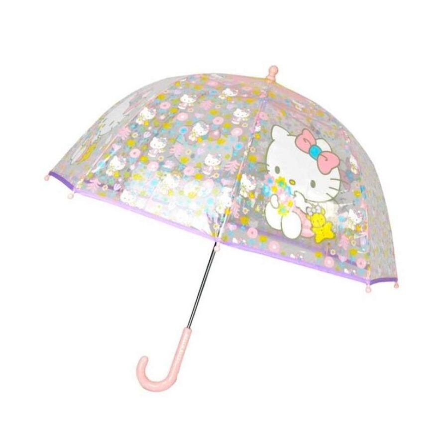 Paraguas Manual Transparente Burbuja Hello Kitty
