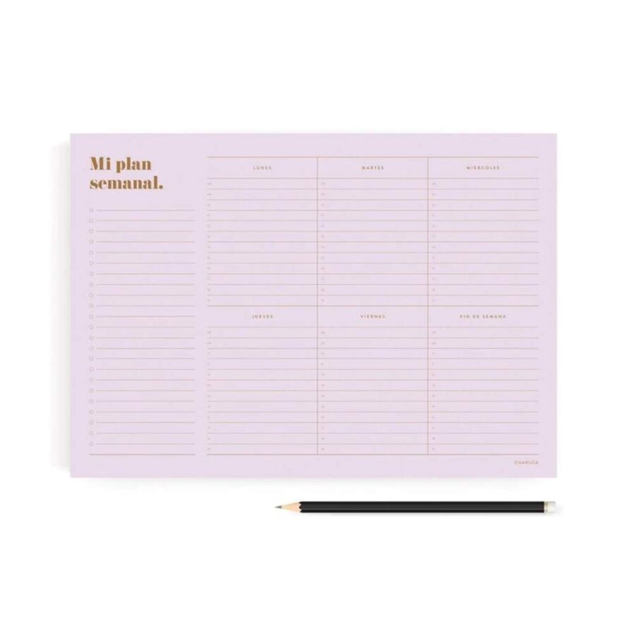 Planificador Minimal Lila Semanal A4