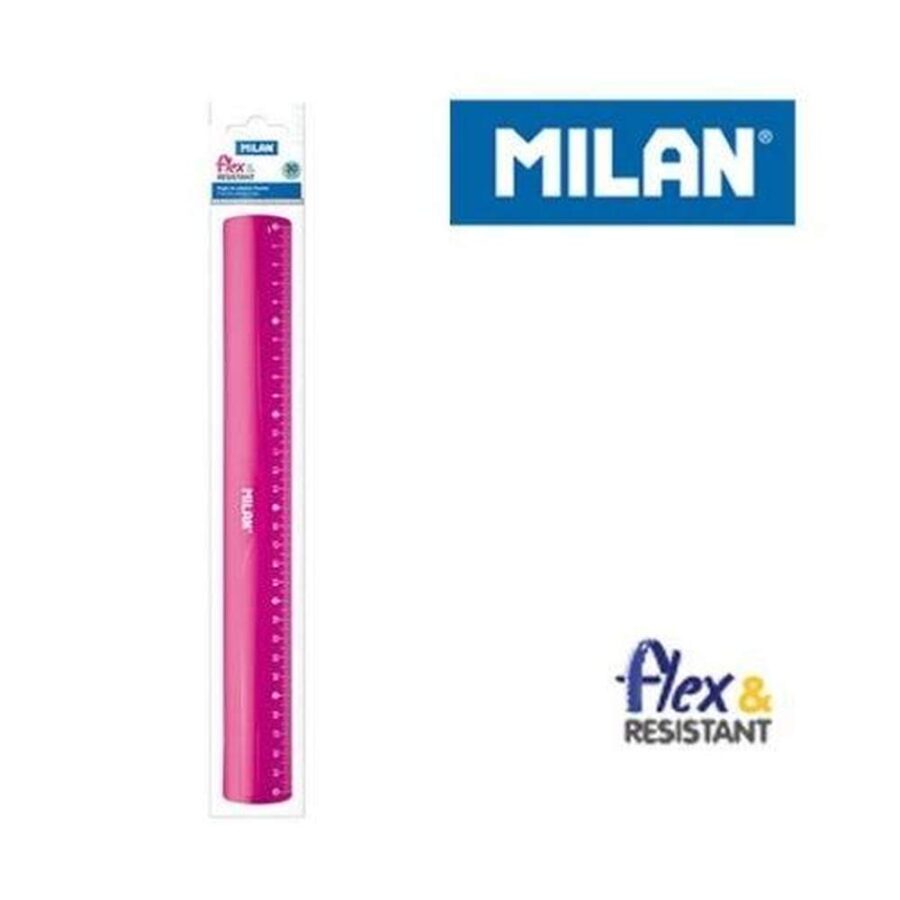 Regla Milán 30 Cm Flexible Rosa