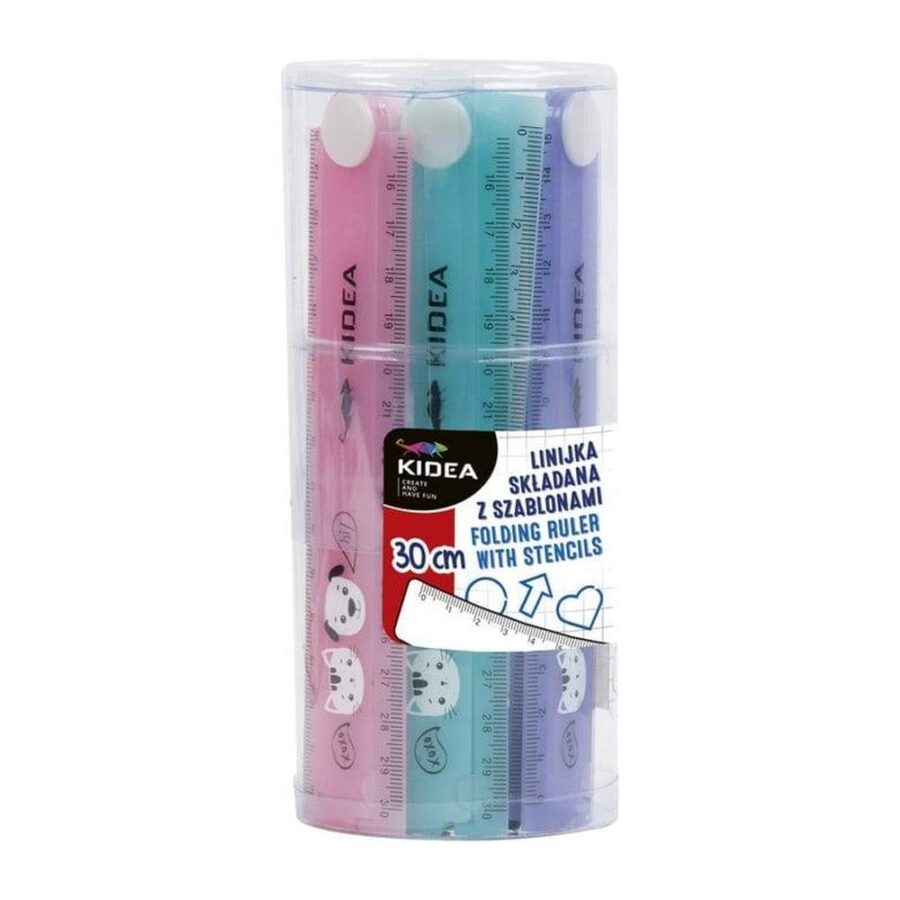 Regla Plegable 30 Cm Con Plantilla Kidea