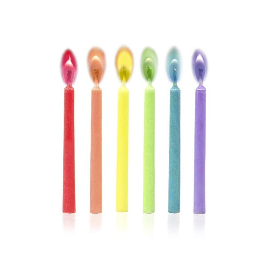 Set 12 Velas Llama Colores
