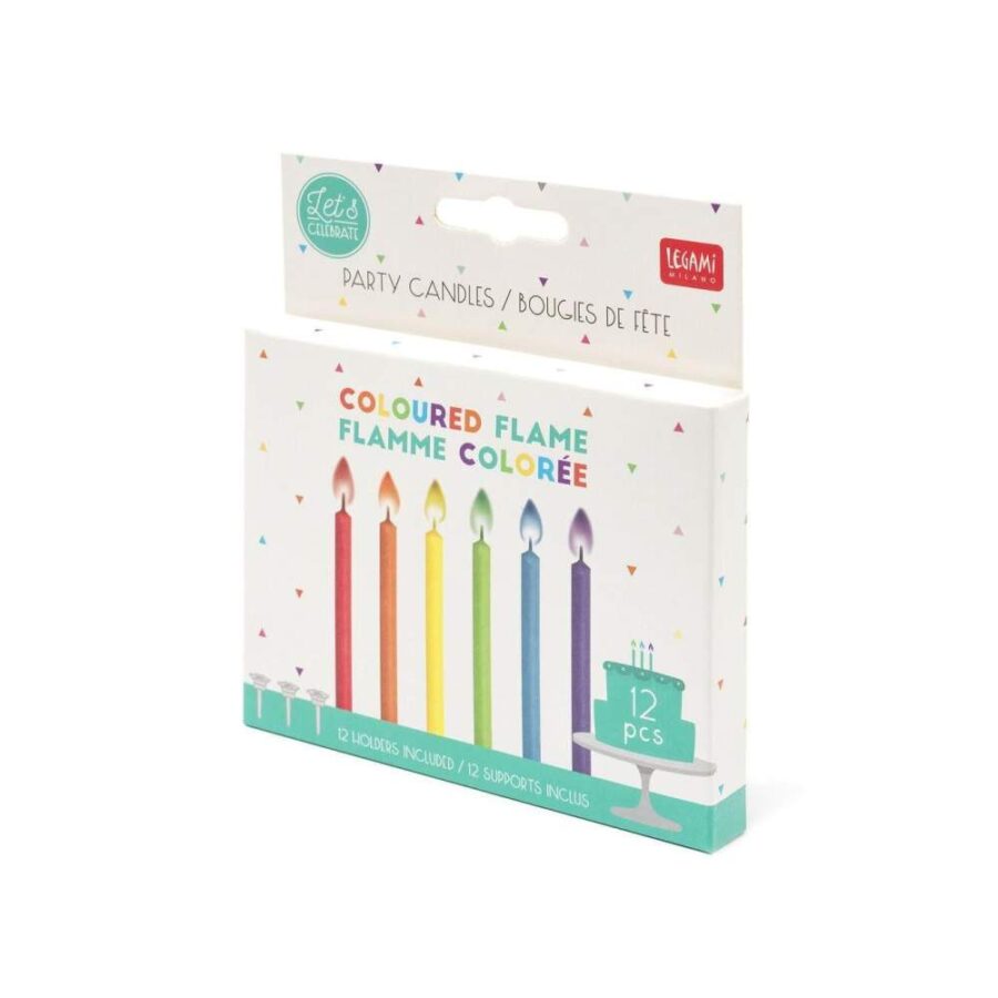 Set 12 Velas Llama Colores