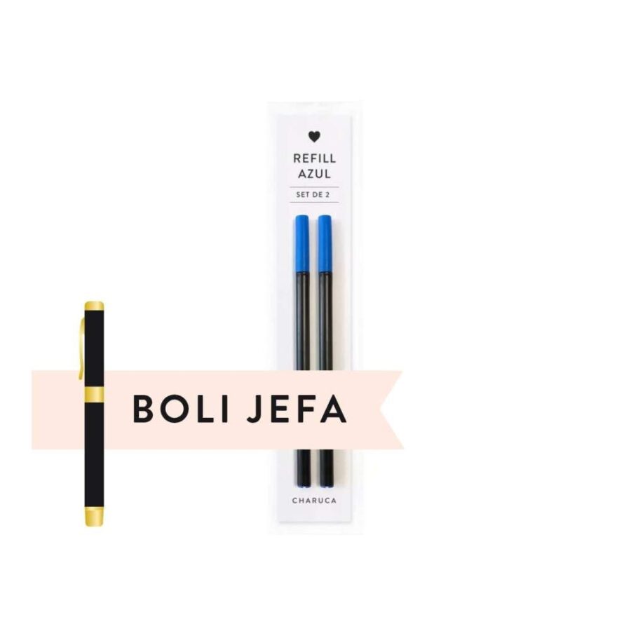 Set 2 Recambios Tinta Gel Azul (Boli Jefa Black)
