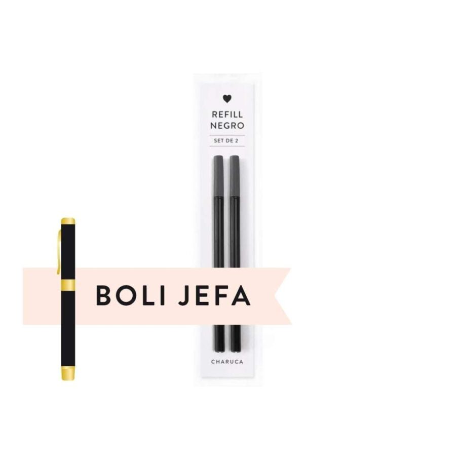 Set 2 Recambios Tinta Gel Negro (Boli Jefa Black)
