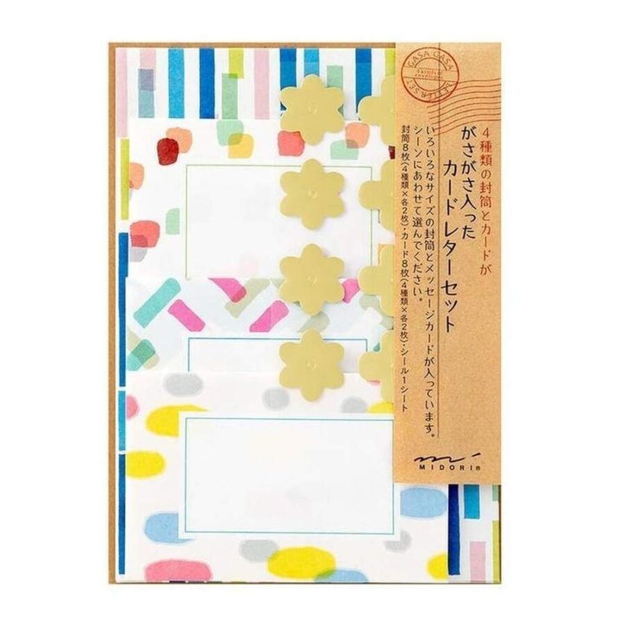 Set Cartas Con Marco Rayas Colores