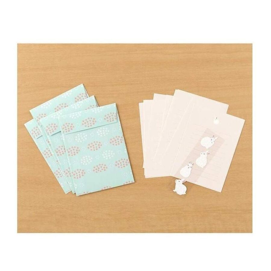 Set Cartas Con Pegatinas Conejo